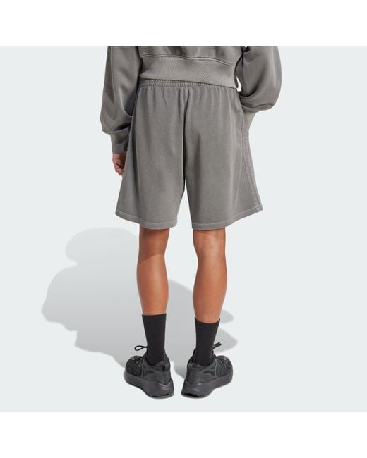 Adidas Gray All Szn French Terry Washed 8 Inch Shorts for men