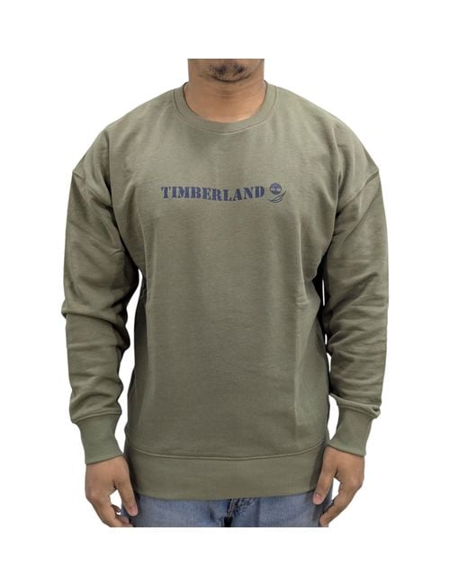 Timberland Green Sweatshirts Pullover Crew Neck Fleece Top for men
