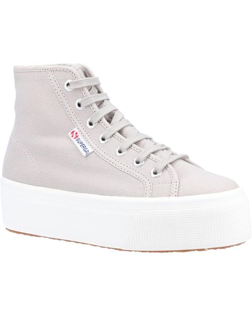 Superga White 2708 Hi Top Cotton Colomba/ Avorio Boots