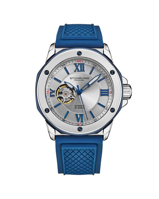 Stuhrling Blue Edwardian 4056 Automatic 44Mm Skeleton for men