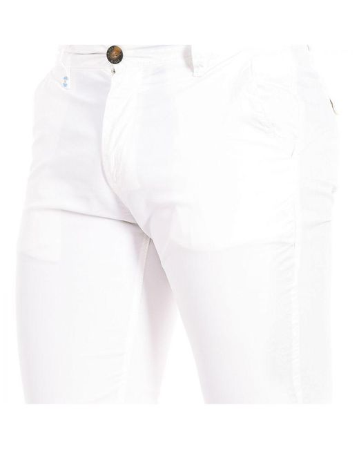 La Martina White Long Trousers With Straight Cut Hems Tmt002-Tw417 for men