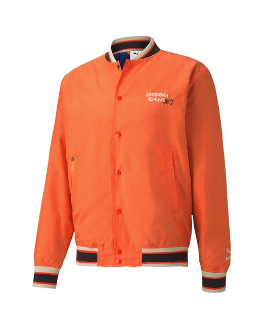 PUMA Orange X Randomevent Bomber Graphic Logo Jacket 596661 40 Textile for men