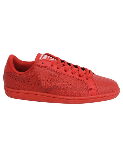 PUMA Red Match Emboss Trainers Leather for men
