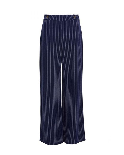 Quiz Blue Pinstripe Tailored Trousers