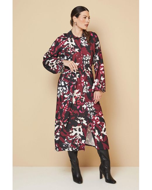 Wallis Pink Floral Mix Print D Ring Shirt Dress