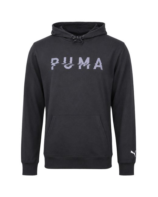 PUMA Blue Cloudspun Branded Hoodie for men