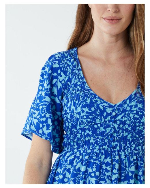 Blue Vanilla Blue Sheared Bust Midi Dress With Angel Sleeve