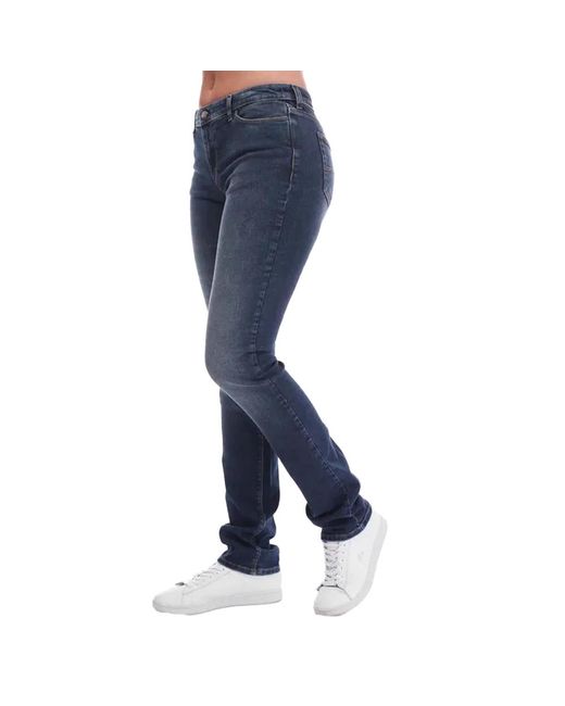 Emporio Armani J85 Leather Patch Regular Jeans (denim) in het Blue voor heren