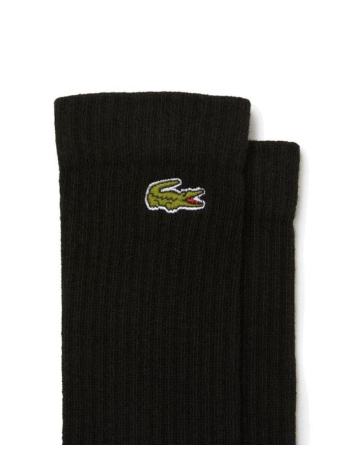 Lacoste Black 3 Pack Sport High-Cut Socks