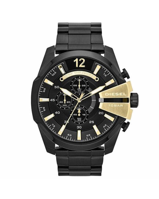 DIESEL Black Dz4338 Mega Chief Chronograph Watch for men