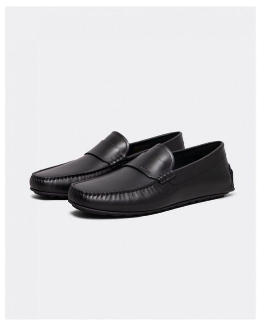 Boss Black Noel Nappa-leather Driving Moccasins With Embossed Logo for men