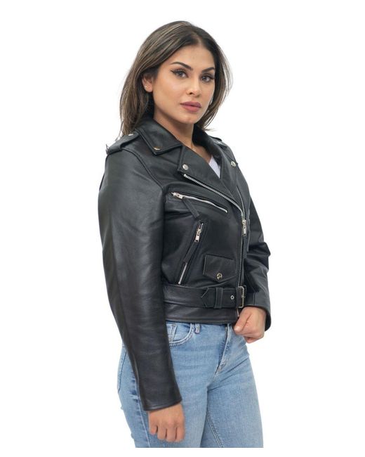 Infinity Leather Gray Cowhide Brando Biker Jacket-Murcia