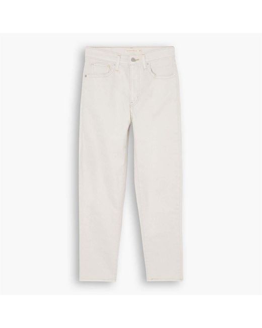 Levi's White High Waisted Mom Bootcut Jeans
