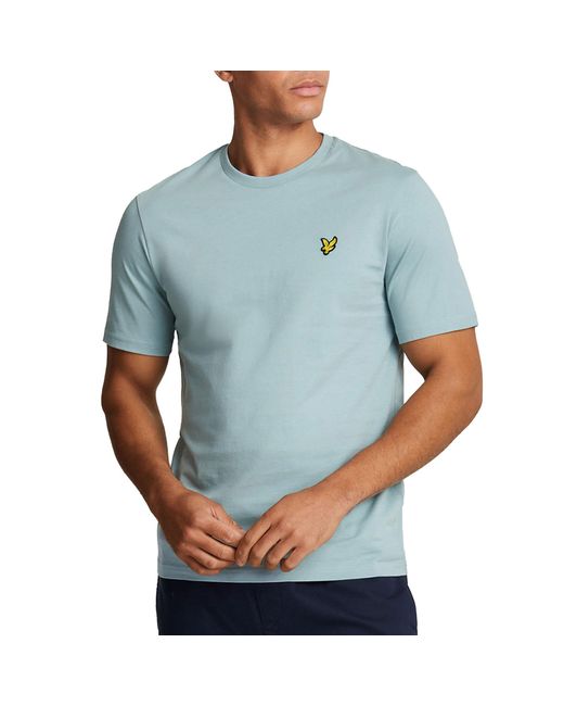 Lyle & Scott Blue Short Sleeve T Shirts Regular Fit Crew Neck Summer Cotton Tee for men