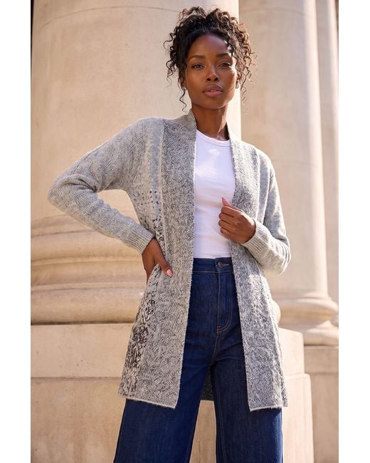 Roman Blue Shimmer Long Cardigan