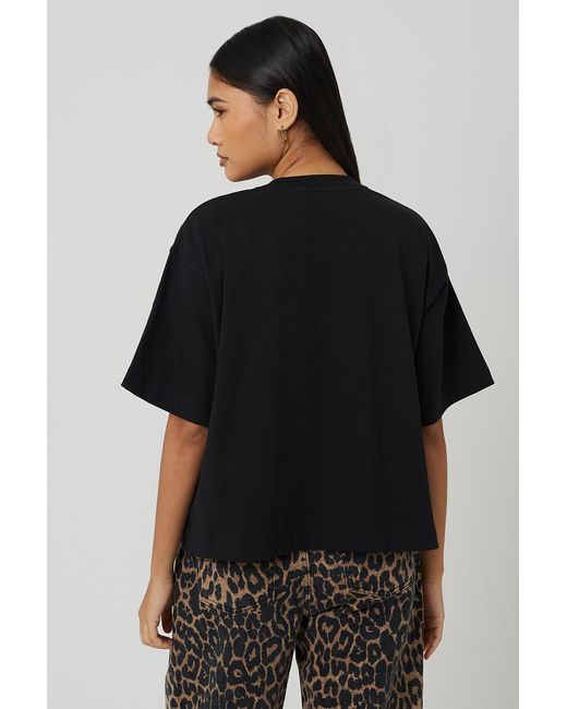 Brave Soul Black Boxy Oversized Short Sleeve T-Shirt