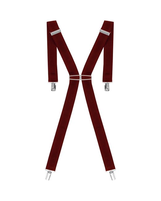 Enzo Red Elasticated Braces for men
