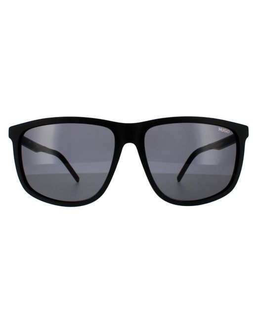 Boss Hugo By Hugo Boss Rechte Hoek Mannen Matte Zwarte Grijze Zonnebril in het Black voor heren