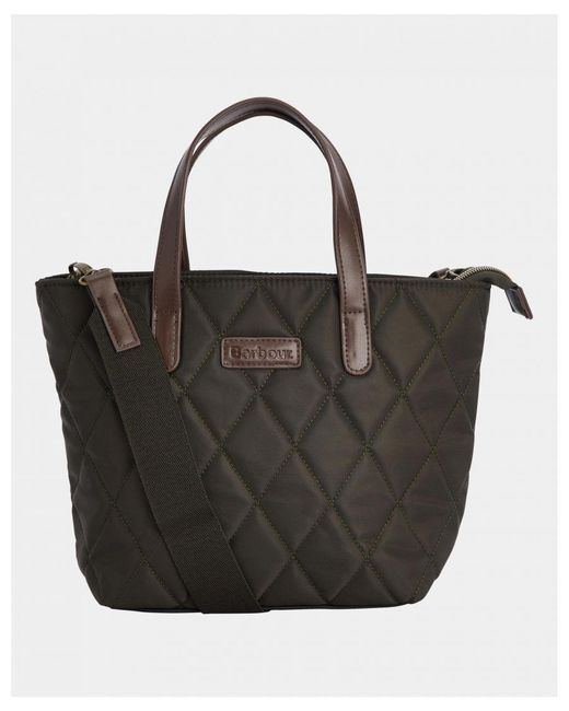 Barbour Black Mini Quilted Tote Bag