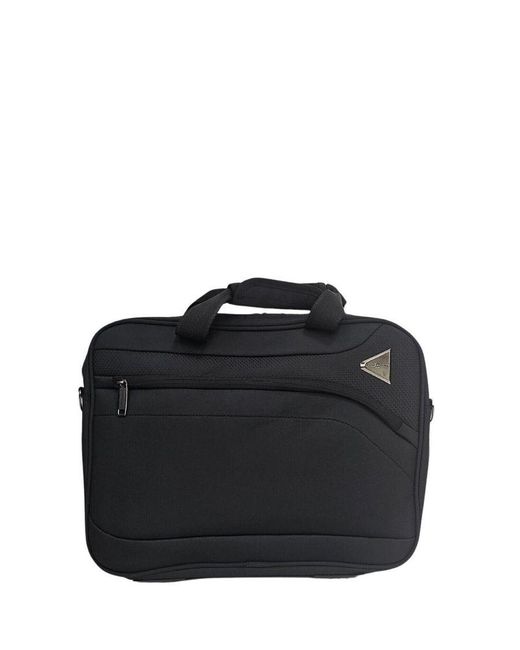Infinity Leather Black Lightweight Laptop Bag Nylon