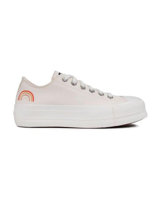 Converse White All Star Lift Ox Trainers