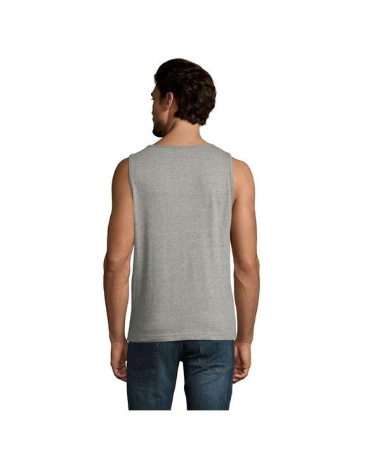 Sol's Gray Justin Sleeveless Tank Vest Top Marl) Cotton for men