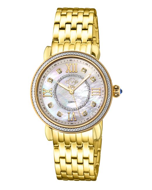 Gv2 Metallic Swiss Quartz Diamonds Marsala Bracelet Watch