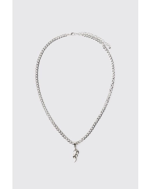 BoohooMAN Blue Gothic Pendant Necklace for men