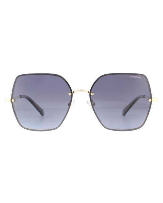 Polaroid Blue Square Gradient Polarized Sunglasses Metal