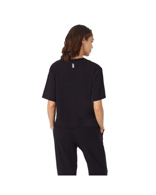 DKNY Black Cotton Logo T-Shirt