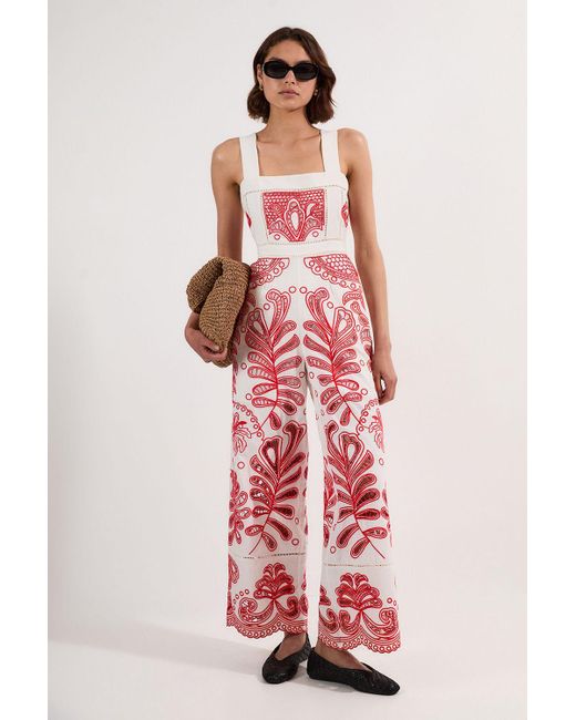 Petite Karen Millen Red Jumpsuit Karen Millen Petite Cutwork