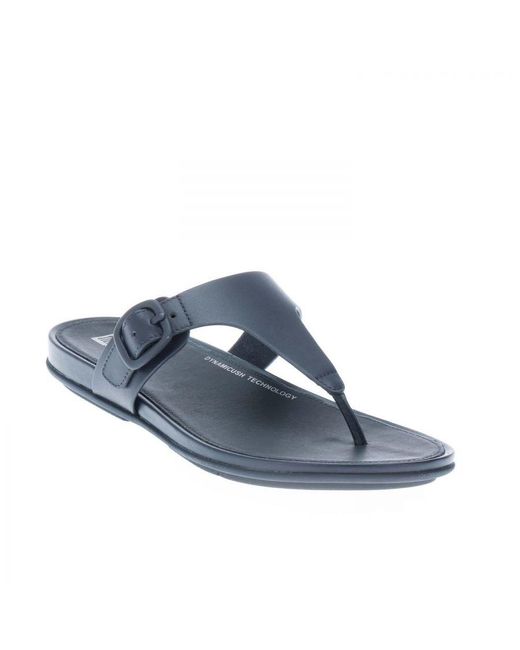 Fitflop Blue Womenss Fit Flop Gracie Rubber-Buckle Toe-Post Sandals