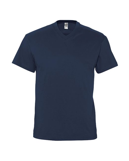 Sol's Blue Victory V Neck Short Sleeve T-Shirt Cotton for men