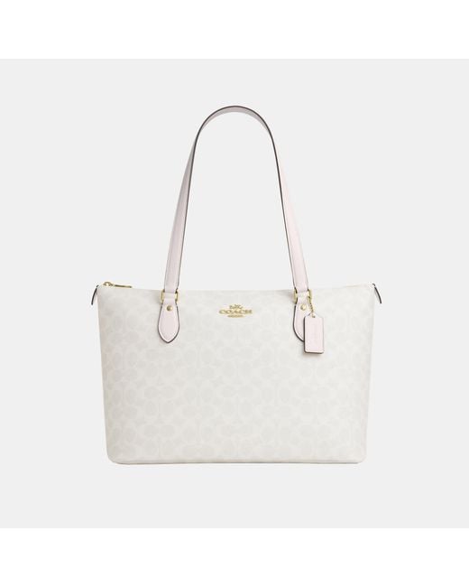 COACH White Gallery Tote