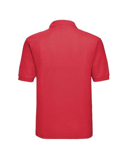 Russell Red Polycotton Pique Polo Shirt (Bright) for men