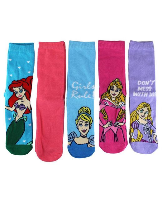 Disney Multicolor 5 Pairs Princess Socks For