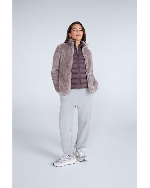 Mountain Warehouse Gray Teddy Fleece Coat Full Zip Casual Warm Cosy Jacket