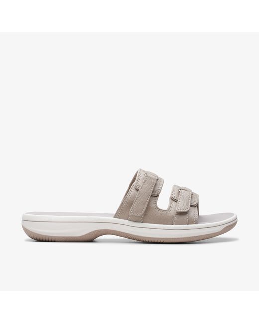 Clarks White Brinkley Piper Light Taupe Sandals