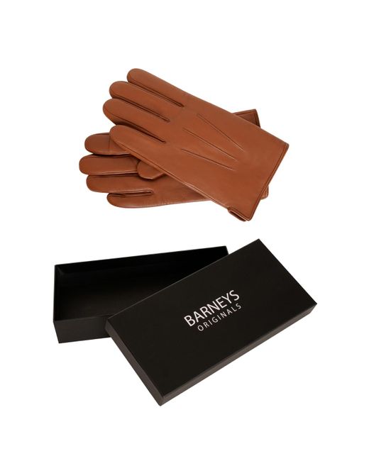 Barney's Originals Brown Gift Boxed Classic Leather Glove for men