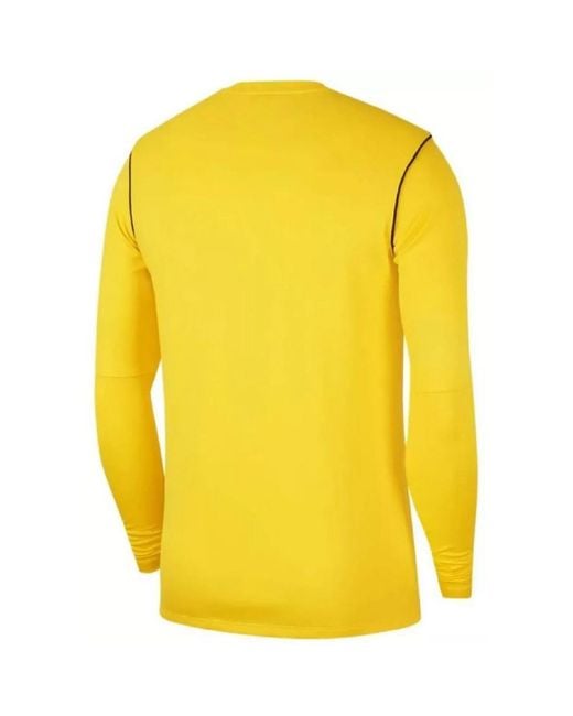 Nike Yellow Park 20 Crew Neck Long Sleeve Jersey T-Shirt for men