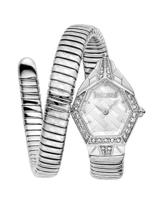 Just Cavalli Metallic Ornato Snake Dial Stainless Steel Analogue Wrist Watch For