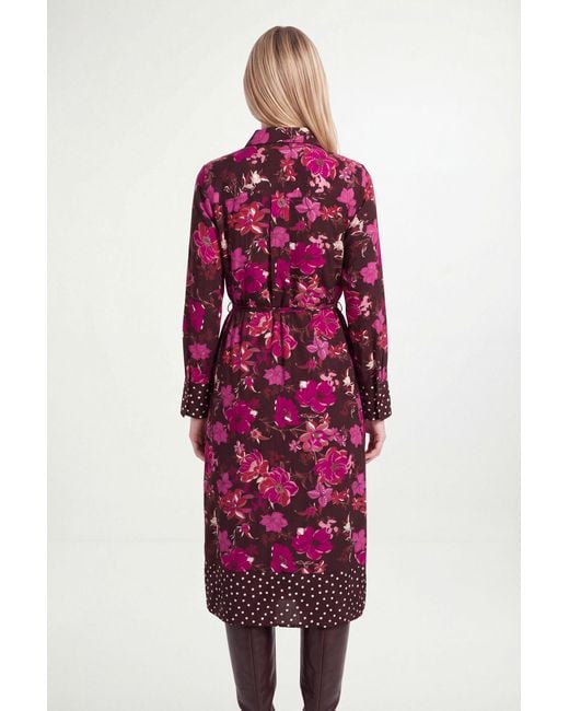 Wallis Red Petite Floral Mix Print Shirt Dress