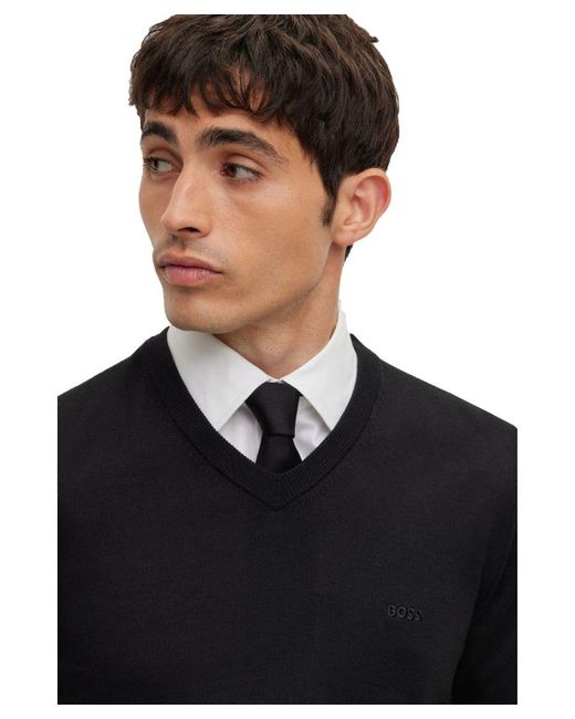 Boss Black Baram-l V-neck Knitwear for men