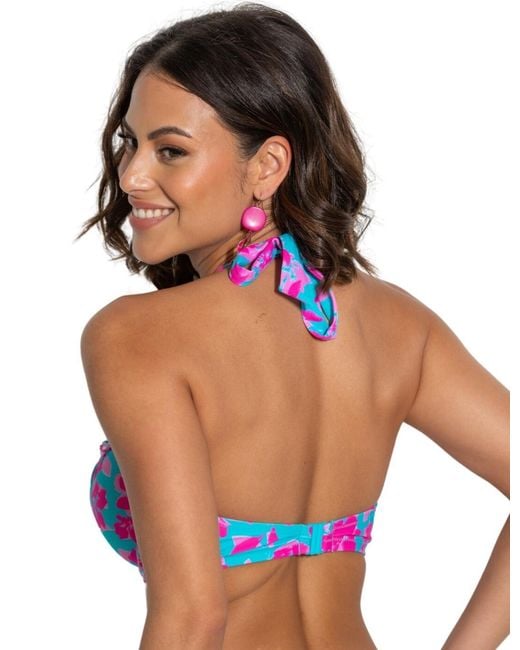 Pour Moi Blue 31501 Ocean Breeze Padded Halter Bikini Top