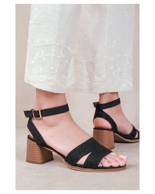 Where's That From Black 'Mona' Extra Wide Fit Statement Platform