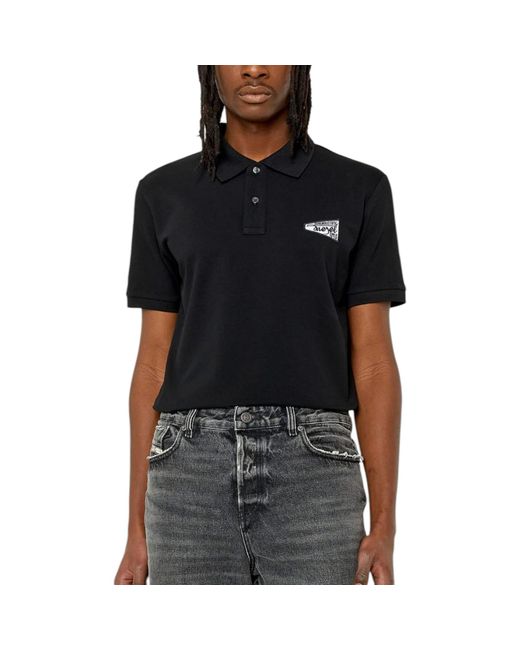 DIESEL Black T-Smith-G3 A10632 Polo T Shirts for men