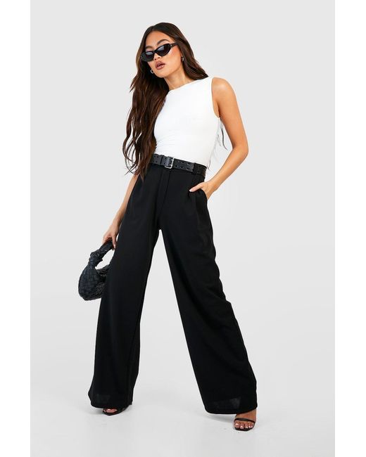 Boohoo Blue Slouch Fit Dad Trousers