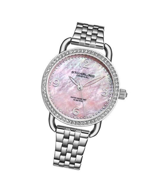 Stuhrling White And Symphony Quartz 38Mm