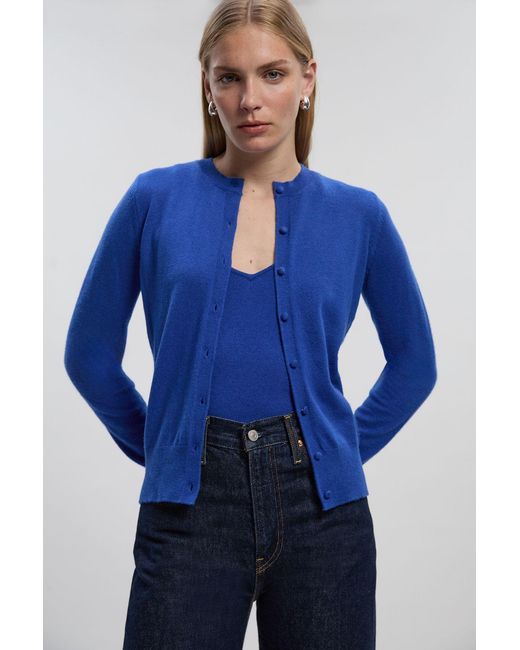 Karen Millen Blue Cashmere Blend Cardigan