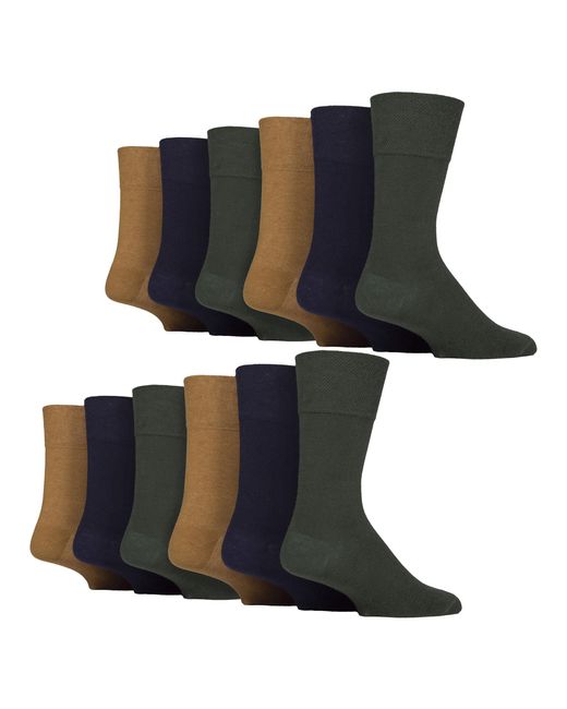 IOMI Blue 12 Pairs Gentle Grip Top Diabetic Socks for men